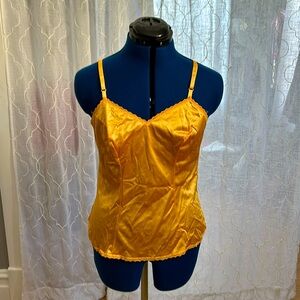 Hand Dyed Vintage Vanity Fair Camisole Slip Top Tangerine Orange 36